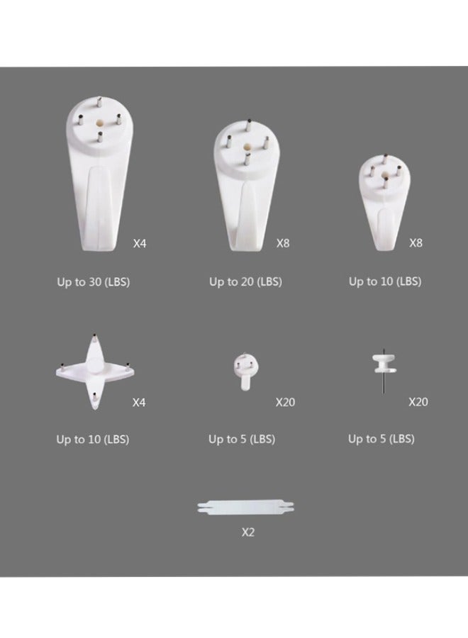 67pcs Invisible Nail Screws Wall Hooks, No Trace Picture Hangers Traceless Photo Hook Hardwall Drywall Picture Hooks for Pictures, Canvas, Painting, Mirror, Art Craft - Image 3